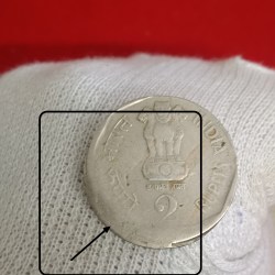 Two Rs Rare Dabbu Error Coin Shifted Scare Year 1990