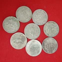 George Vi One Rupee 1947 Year British of India 8 Pcs Given