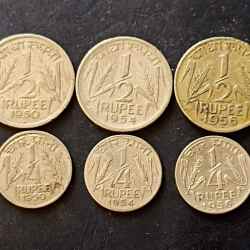 Republic India Metal copper nickel Denominaton 1/2₹ 1/4₹ Same and similar set are available