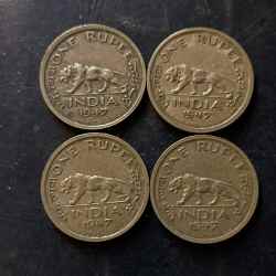 British India King and emperor George vi Denominaton 1 ₹ Metal coper nickel Same and similar piece available