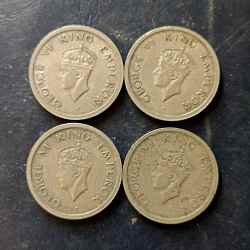 Alternative view of British India King and emperor George vi Denominaton 1 ₹ Metal coper nickel Same and similar piece available