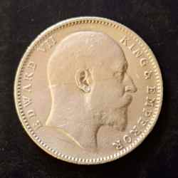 Alternative view of Silver British India King and emperor Edward VII Year 1909 Excellent condition Same and similar piece available