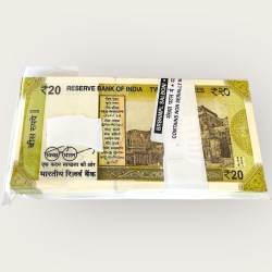 Alternative view of Rs 20 Star Issue Serial Bundle Signed By Shaktikant Das Prefix 99F Inset R Year 2020 Very Unique and rare