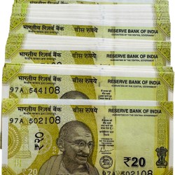 Rs 20 India Banknote 100 Banknotes Ending 108 100 Notes Unique and Rare