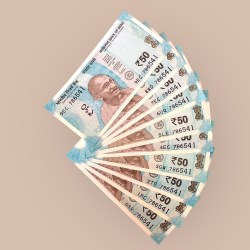 Rs 50 India Banknote Set 786541 Number 10 Note Set Unique and Rare