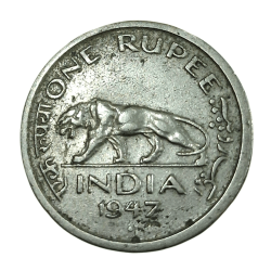 Alternative view of One Rupee Big DABBU Issue TIGER 🐅 Issue Year 1947 BOMBAY Mint 2 Coins are in Collectable Grades.