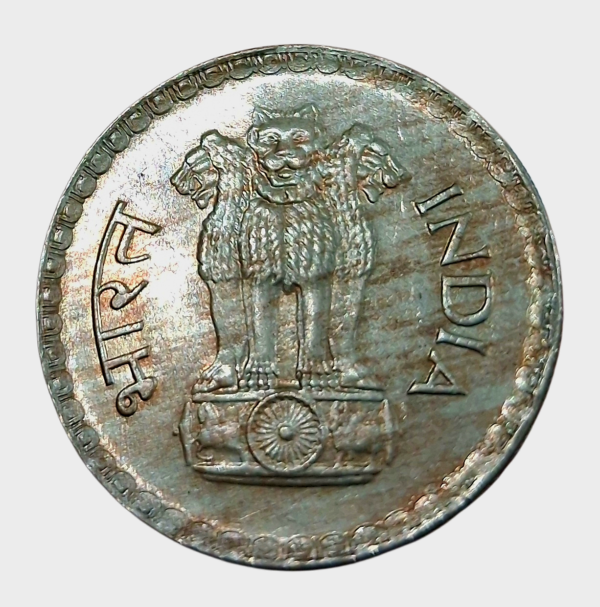 One Rupee Cu/Ni Big DABBU Issue Year 1980 CALCUTTA Mint 2 Coins **SCARE** UNC Grades. - Image 3