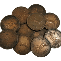 ONE PICE Copper "HORSE PICE" Coins Mixed Years Lot of 10 Coins are in Collectable Grades.