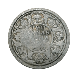 Alternative view of British India Silver 2 ANNA’S King GEORGE-V in Collectable Grade.
