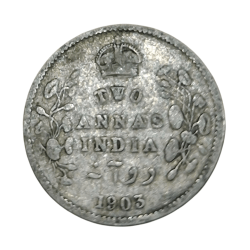 British India Silver 2 ANNA’S Year 1903 King EDWARD-VII in Collectable Grade.