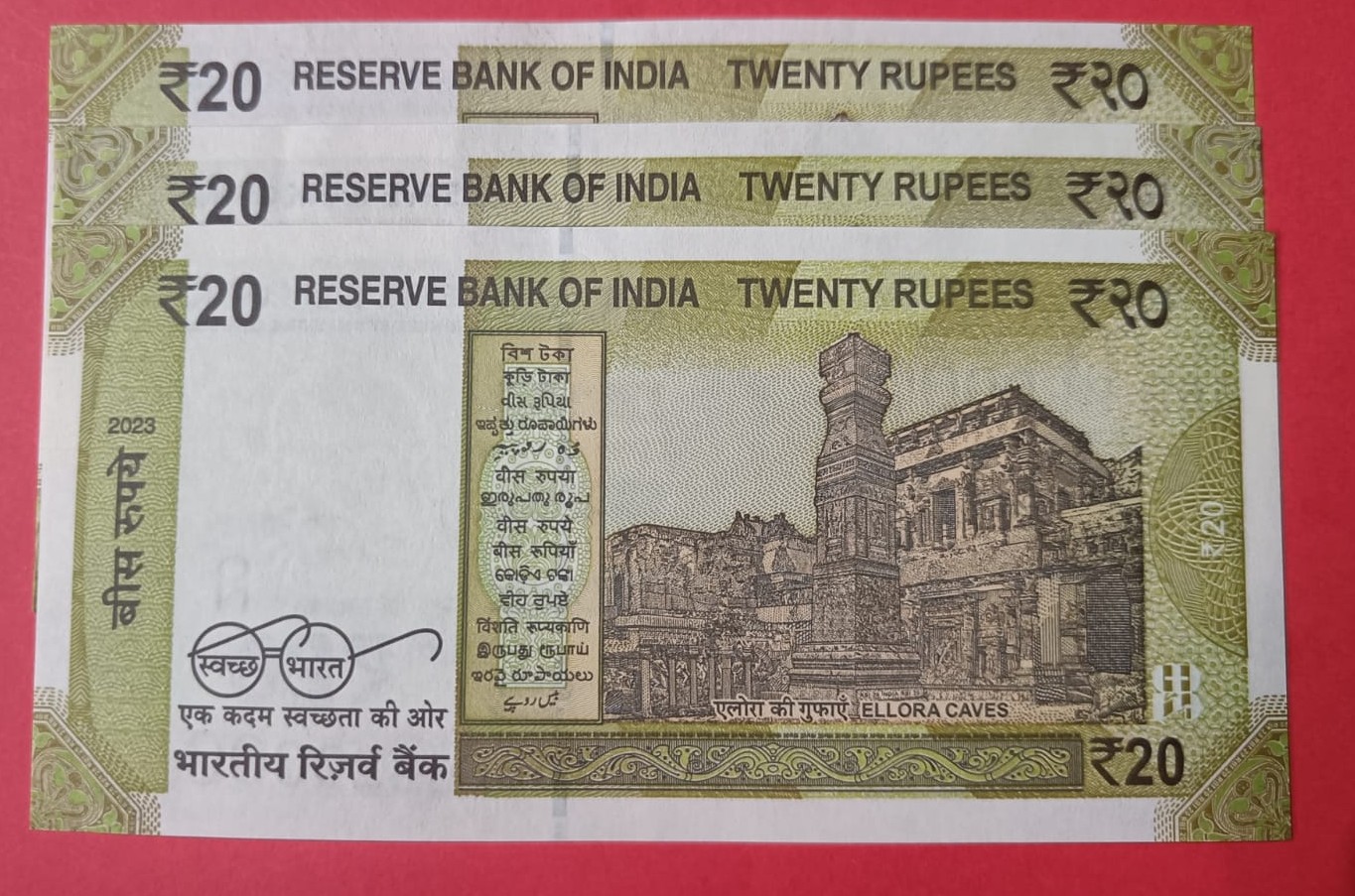 20 Rs 786000 Reverse and 420000 Fancy Number Set of 3 Notes GEM UNC Condition - Image 2