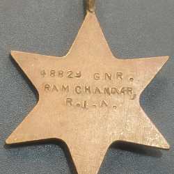 Alternative view of GEORGE VI -STAR MEDAL ( THE BURMA STAR ) WORLD WAR II BRASS MEDAL 1939 Normally Damage Medal#D-237