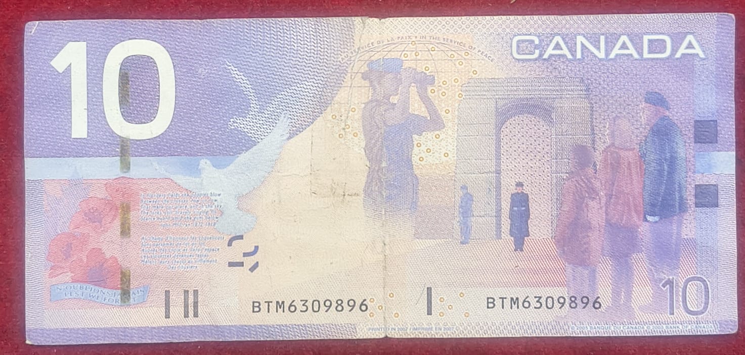 Canada 10 Dollars Rare Note #B-2 - Image 2