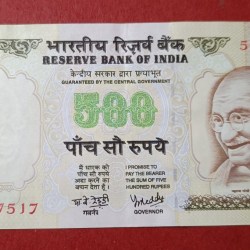 500 Rs Doubling YV Reddy GEM UNC 517 517 with 5CH Prefix Ex. Rare