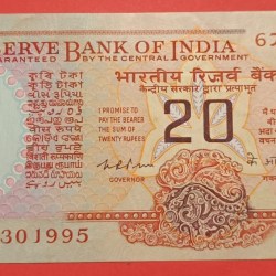 20 Rs K R Puri Note GEM UNC Condition Wheel Note Collectors Item