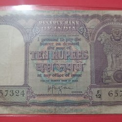 10 Rs Fafda Note Ex Rare Number1234567 in Jumbled from Prefix