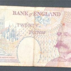 Alternative view of England 20 Pounds (Elizabeth II Sir Edward Elgar) Old Issue Rare World Note #B2