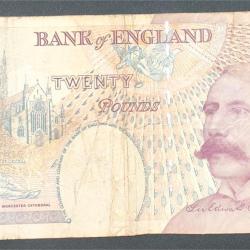 Alternative view of England 20 Pounds (Elizabeth II Sir Edward Elgar) Old Issue Rare World Note #B2