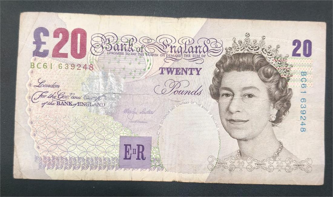 England 20 Pounds (Elizabeth II Sir Edward Elgar) Old Issue Rare World Note #B2