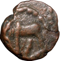 Copper Kakani of Ganapati Naga(c. 3rd Cen. AD) of Nagas Dynasty from Padmavati Bull Type