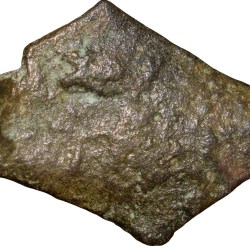 Alternative view of Odd Diamond Shaped Copper Coin of City-State - Sukatimati(2nd Cen. BC) Horse walking Right Very Rare