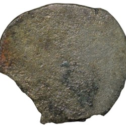 Alternative view of Potin Coin of Kadambas of Banavasi(AD325-620) with Sankha within dotted circle Rare