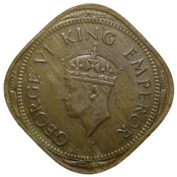 Nickel-Brass 2 Annas of George VI(AD 1944) of Bombay Mint Head II in Beautiful Grade