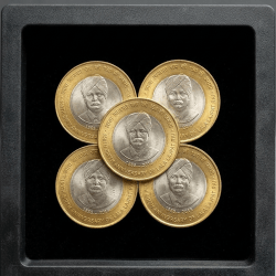 10 Rupees 2015 150th Birth Anniversary Of Lala Lajpat Rai Hyderabad Rare Coin Set (5 Pcs Lott)#Z-202