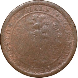 Alternative view of Copper 1/2 Cent of Victoria (AD 1891) from Ceylon(Sri Lanka) Rare