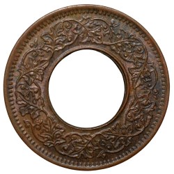 Alternative view of Bronze 1 Pice of George VI (AD 1945) of Bombay Mint Flat Crown Type UNC Grade