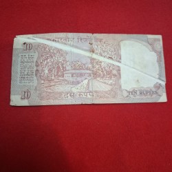 Alternative view of 10 RUPEE RARE ERROR NOTE