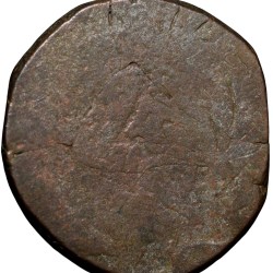 Alternative view of Copper-Alloy Temple Token with Lord Ganesha (19th Cen. AD) Seated with Trishul & Pasha Rare