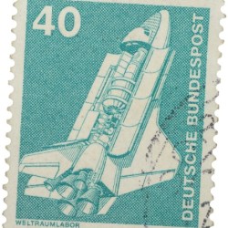 Postal Stamp of Germany Green Colour 40 Pfennig - Rocket - Used Condition as per Image.