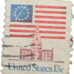 Postal Stamp of USA Blue-Red Colour 13 Cents - Used Condition as per Image.