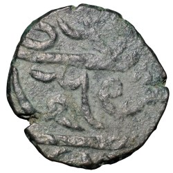 Alternative view of Copper Paisa of Vagh Raja's of Mohitpur (AD 1785-1786) from Indore State with Lion & Branch KM B53 Rare Beautiful Grade