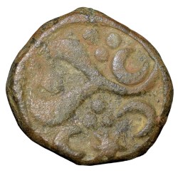 Alternative view of Copper Paisa of Jankoji Rao (AD1827-43) of Gwalior State of Jawad MintKM104 with Spear & Scimitar Rare