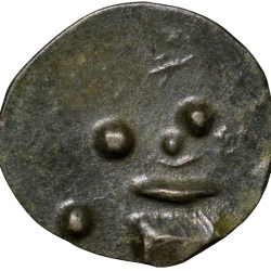 Potin Coin of Kadambas of Banavasi(AD325-620) with Sankha within dotted circle Rare