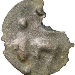Potin Coin of Kadambas of Banavasi(AD325-620) with Sankha within dotted circle Broken
