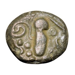 Silver-Alloy Dramma of Malwa Gadhaiya Deravative (AD 1200-1302) Devanagari "Sri Omkara" Type