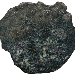 Alternative view of Potin Coin of Kadambas of Banavasi(AD325-620) 5-Spoked Wheel type Rare