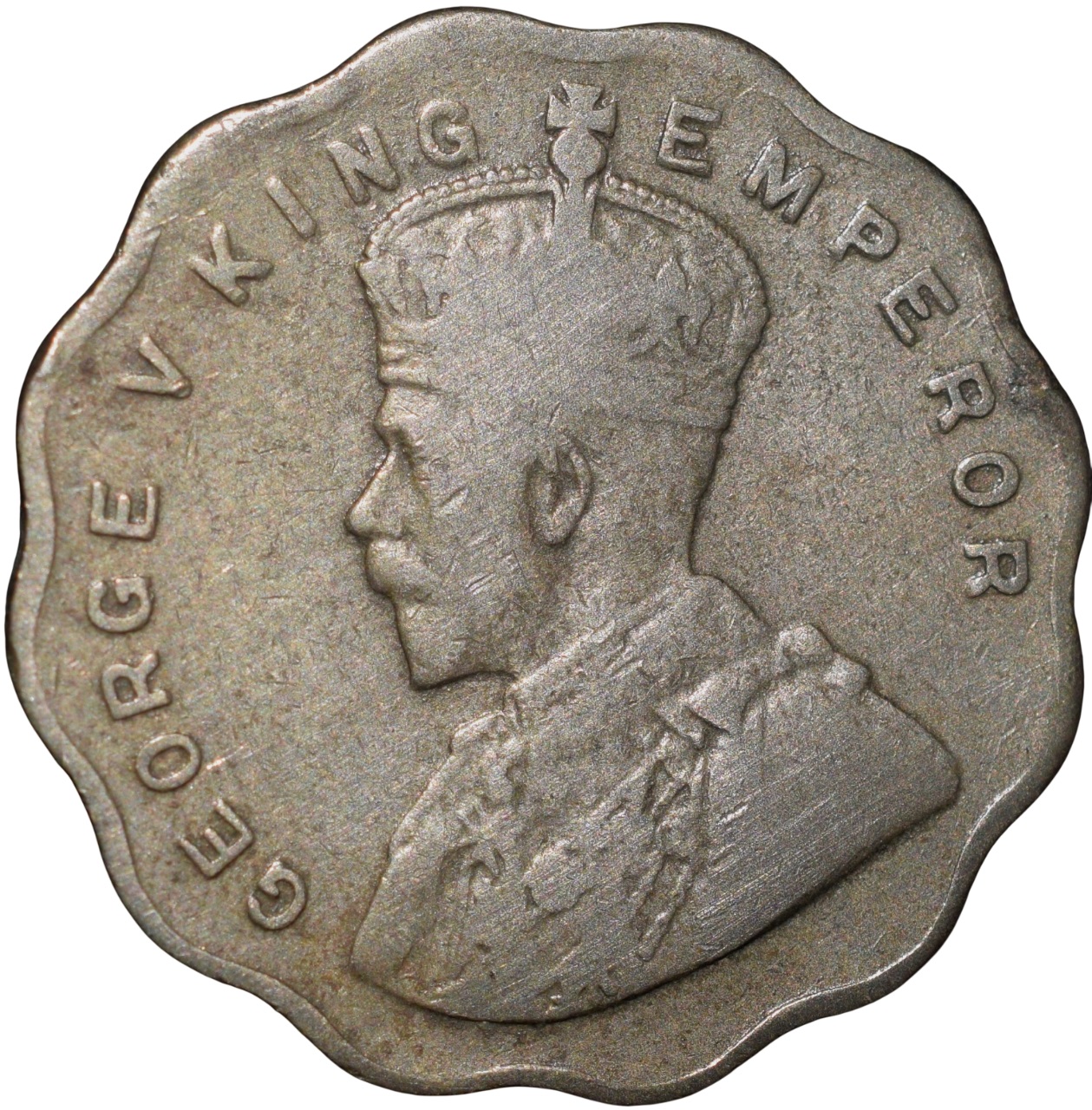 Copper-Nickel 1 Anna of George V (AD 1929) of Calcutta Mint Scarce Date