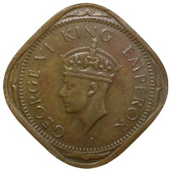 Nickel-Brass 2 Annas of George VI(AD 1943) of Bombay Mint Head II in Beautiful Grade