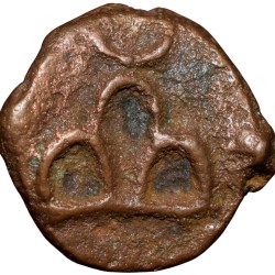 Alternative view of Cast Copper Kakani of Sunga Kingdom (187-75 BC) with Elephant with Rider