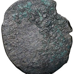 Alternative view of Potin Coin of Kadambas of Banavasi(AD325-620) with Sankha within dotted circle Rare