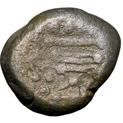 Alternative view of Silver-Alloy Dramma of Malwa Gadhaiya Deravative (AD 1200-1302) Devanagari "Ja" Deyell Ty.169