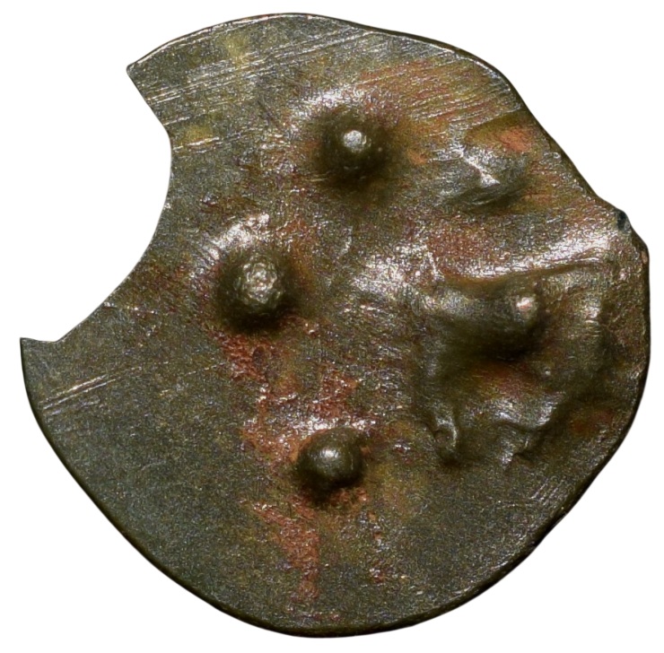 Potin Coin of Kadambas of Banavasi(AD325-620) with Sankha within dotted circle Rare