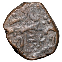 Alternative view of Copper Paisa of Bhonsala Raja's of Nagpur(AD 1759-1806) with Zaripatka Double Leaf Flag Ty.104.1