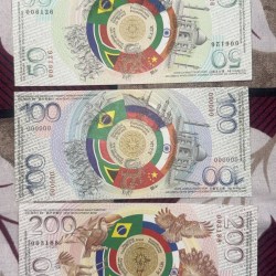 BRICS Test Banknote Series Issued By Russia 50 100 and 200 Ultra Unique and Rare