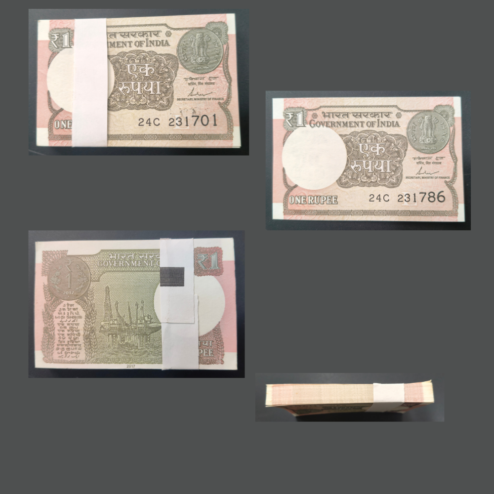 1 RUPEES 2017 GOVERNOR SHAKTIKANT DAS RARE GEM UNC SERIAL PACKET WITH FANCY NUMBER ENDING 786