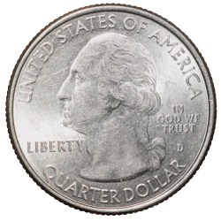 Alternative view of Nickel 1/4 Dollar of United States of America (AD 2011) Commemorative Issue 'Oklahoma - Chickasaw' State UNC Grade